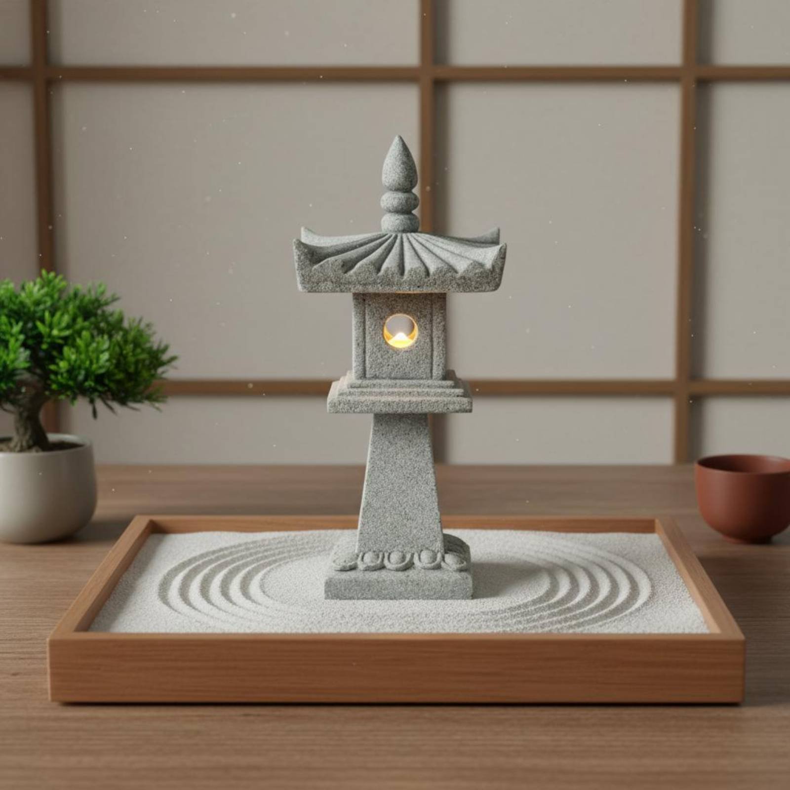 Miniature Stone Lantern Antiqu - Japanese Garden Bonsai recension och pris