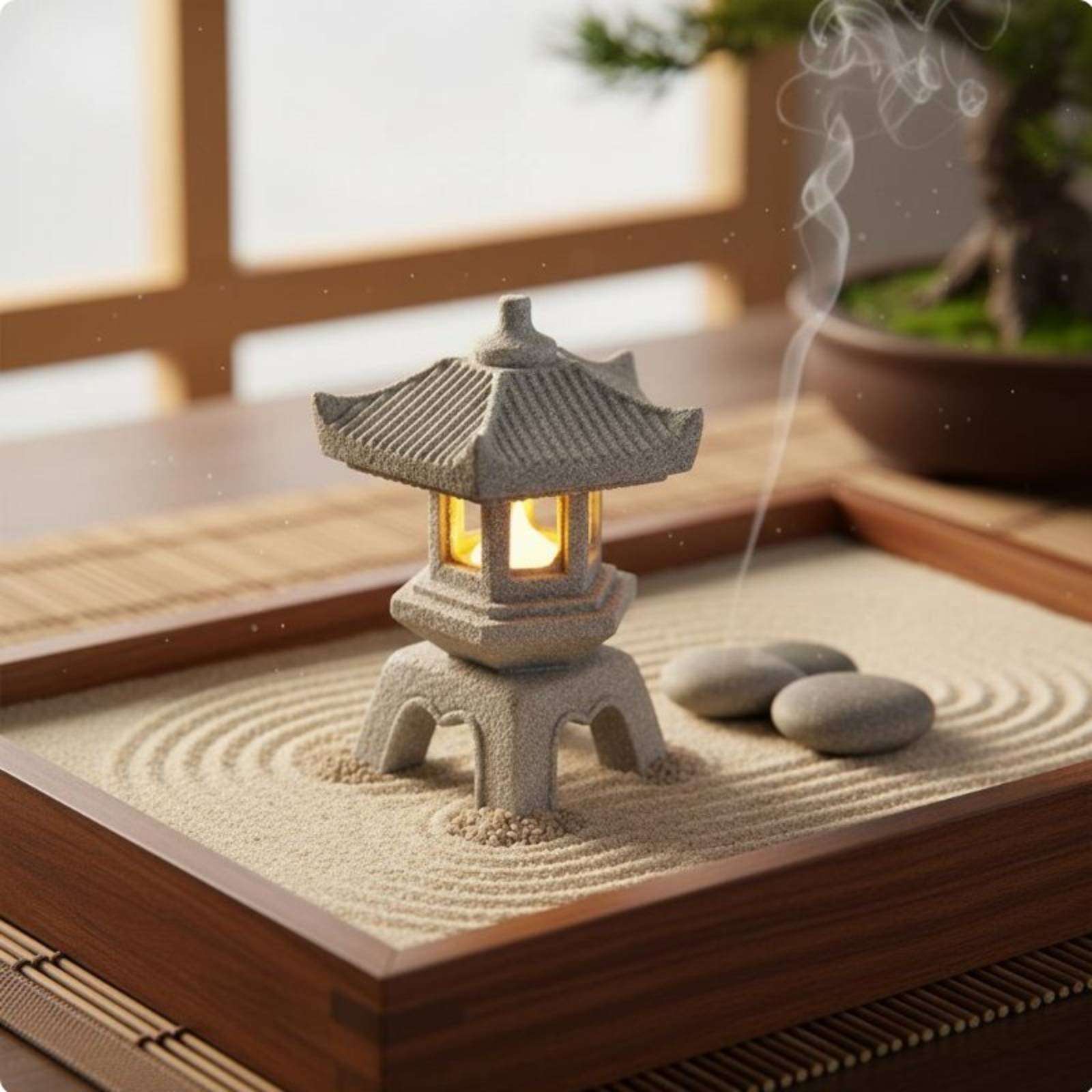 Miniature Stone Lantern Antiqu - Japanese Garden Bonsai recension och pris