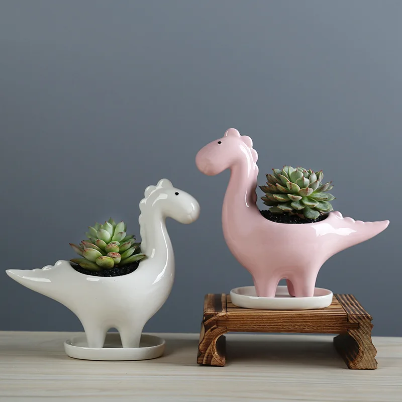 Ceramic Cartoon Dinosaur Plant - Japanese Garden Bonsai recension och pris