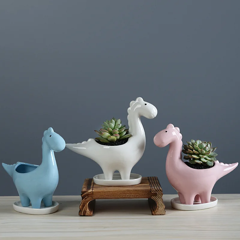 Ceramic Cartoon Dinosaur Plant - Japanese Garden Bonsai recension och pris