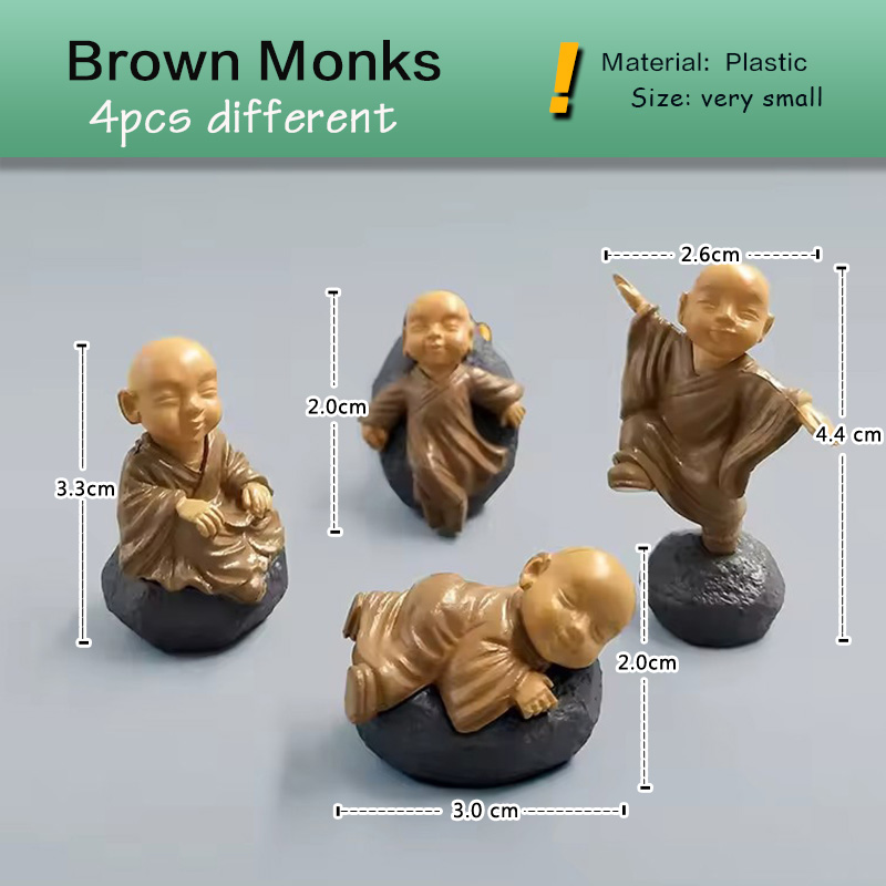 4pcs Chinese Kongfu Monk Minia - Bonsai Garden Japan recension och pris