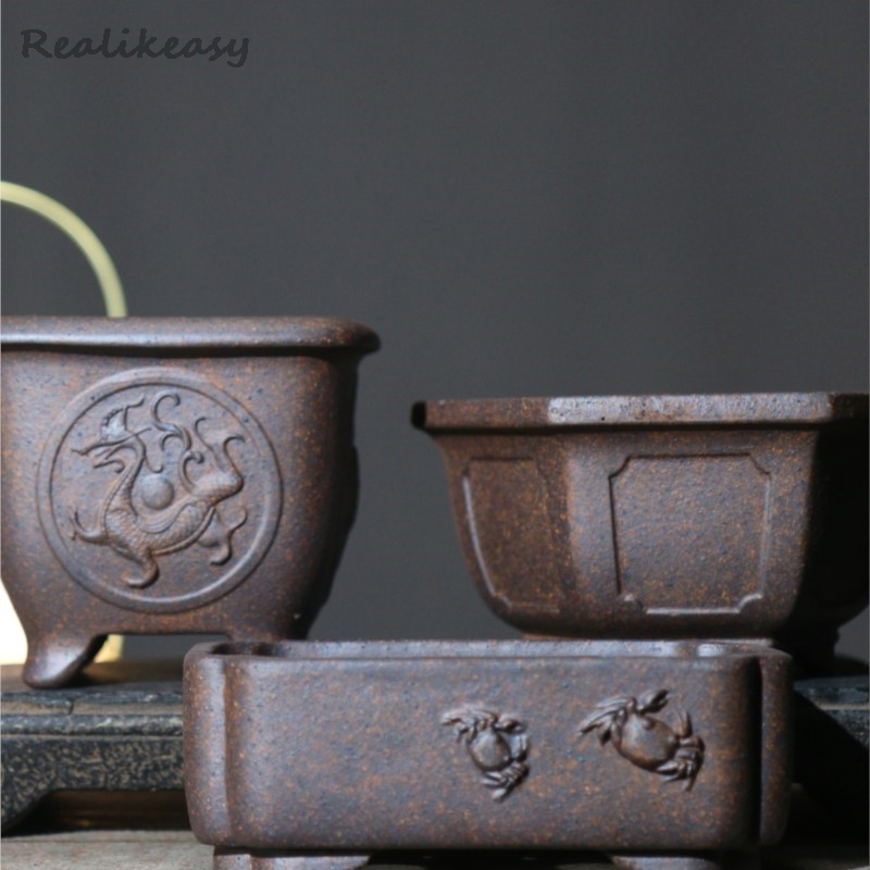 Purple Sand Flower Pot Hexagon - Japanese Garden Bonsai recension och pris